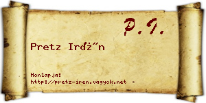 Pretz Irén névjegykártya